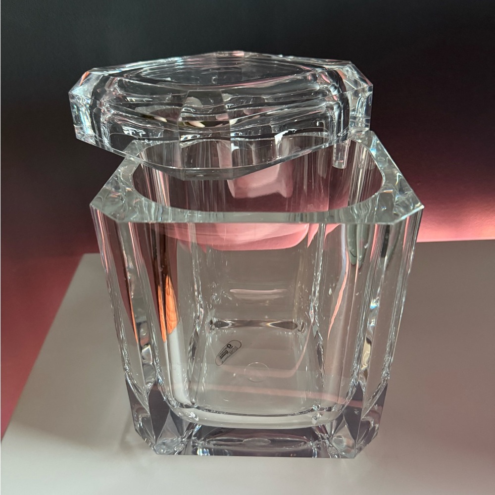 Carlisle Vintage Grainware Ice‎ Bucket Clear Lucite Swivel Top MCM